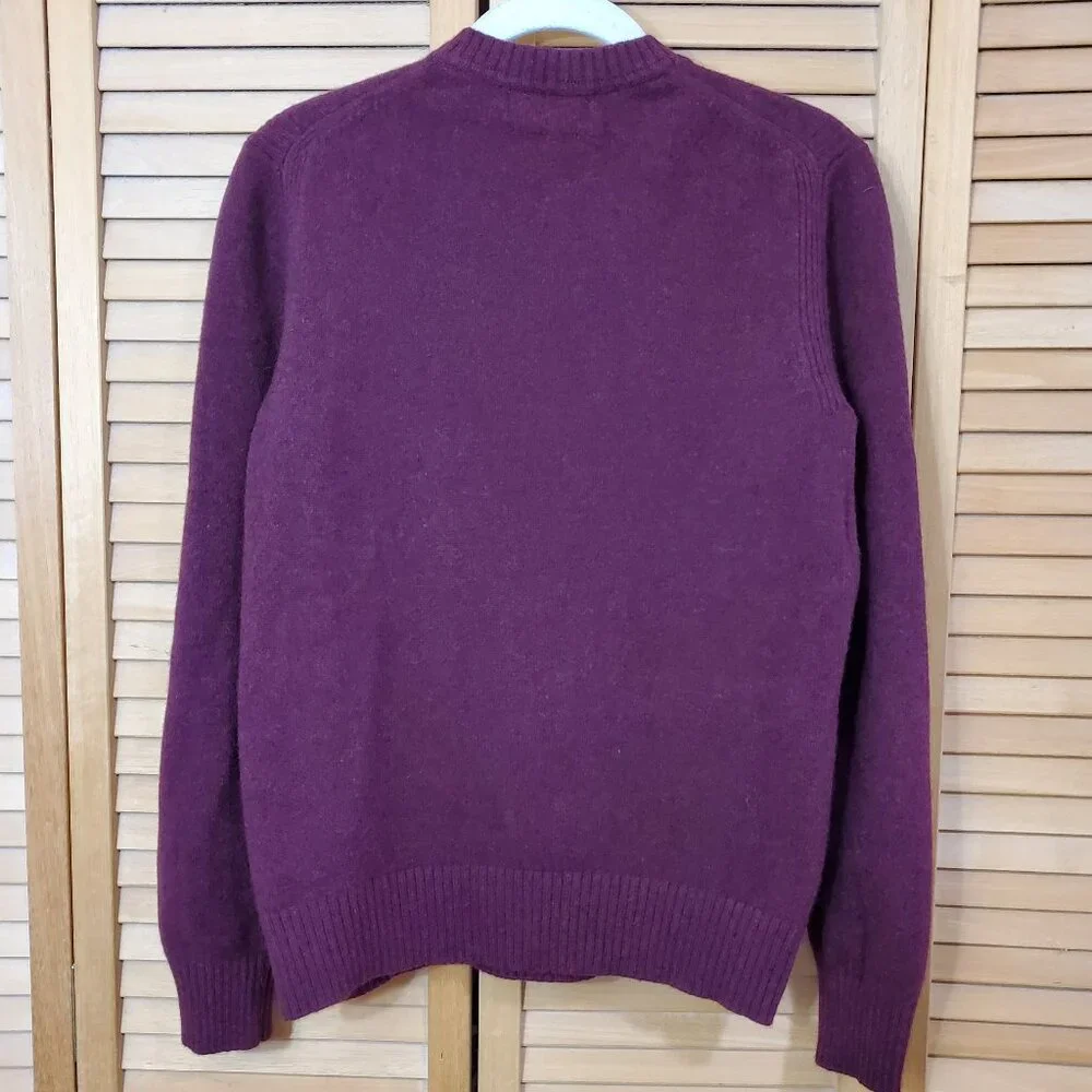 Banana Republic Men's Maroon 100% Merino Extra Fine Wool Italian Yarn Sweater